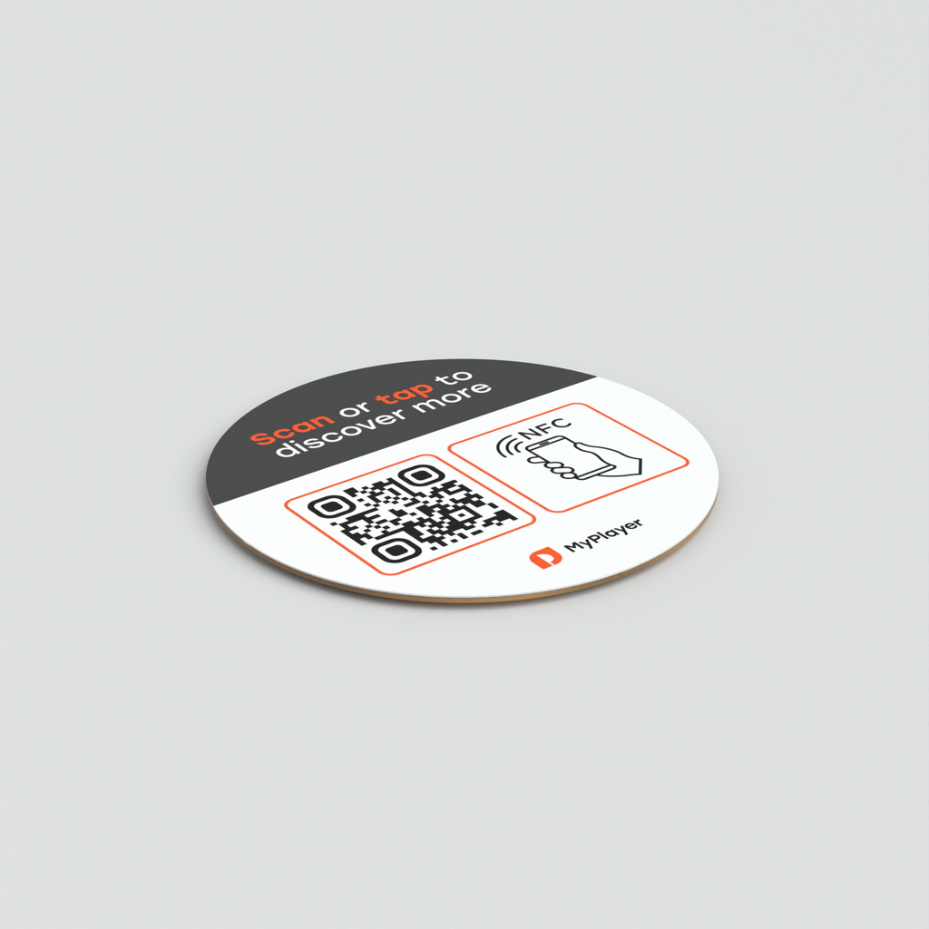 Smart-Tag Circle QR/NFC Sticker for retail product displays