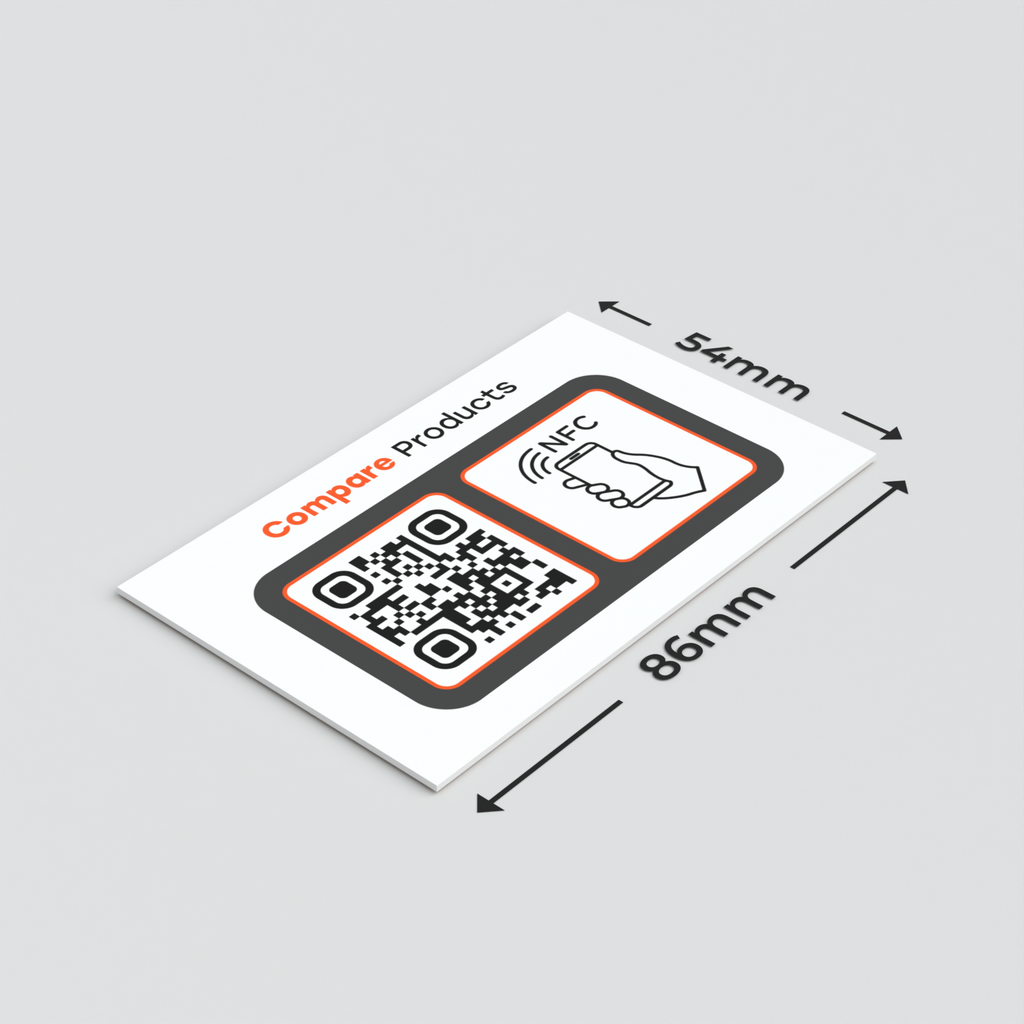 86mm x 54mm Smart-Tag Rectangle QR/NFC Dimensions