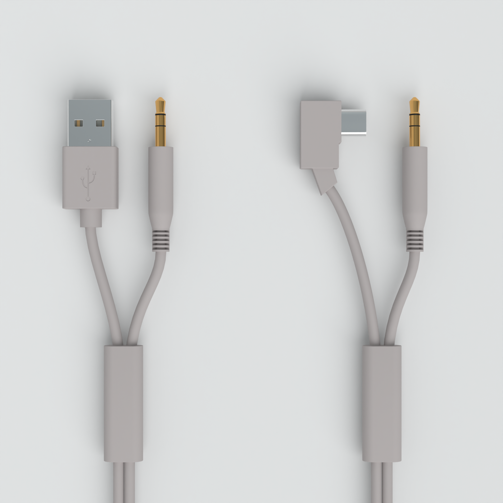 USB A & 3.5mm to USB C & 3.5mm Cable