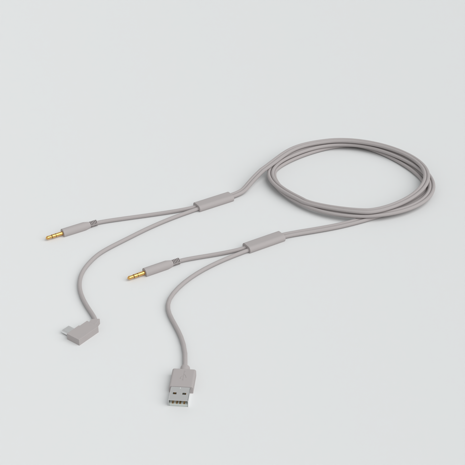 USB A & 3.5mm to USB C & 3.5mm Cable
